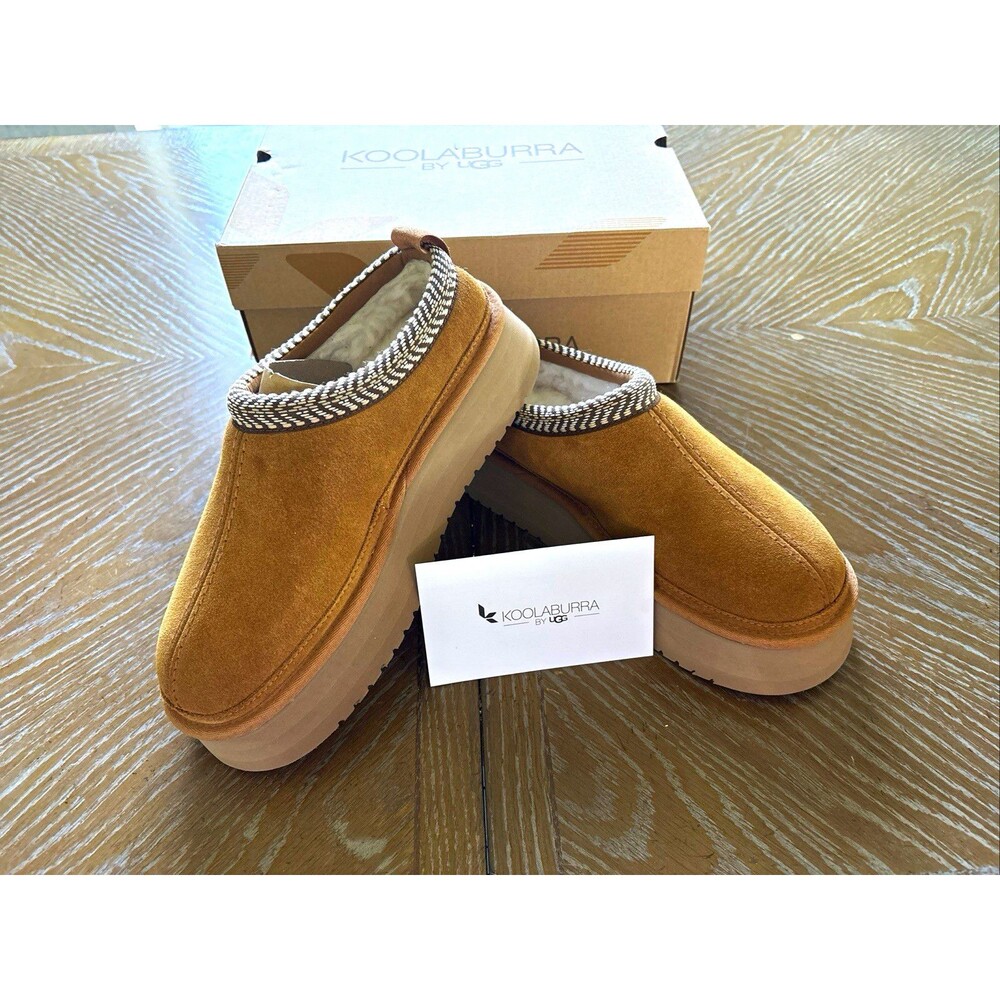 Koolaburra by UGG W Burree Platform Suede Slip-On Shearling Slipper US 9